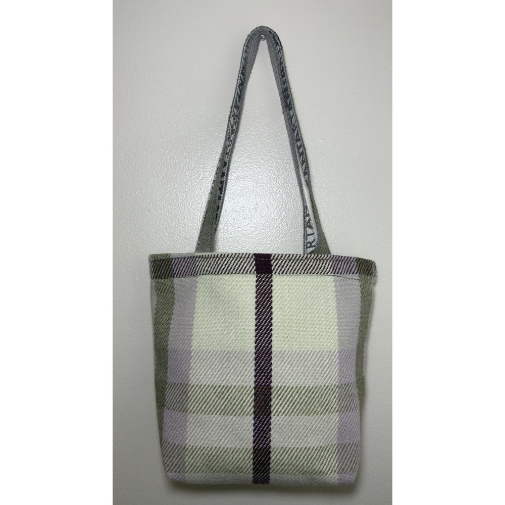 Anta Wool Tote Bag Tartan Plaid Carpet Bag Travel Tweed Handmade Scotland‎